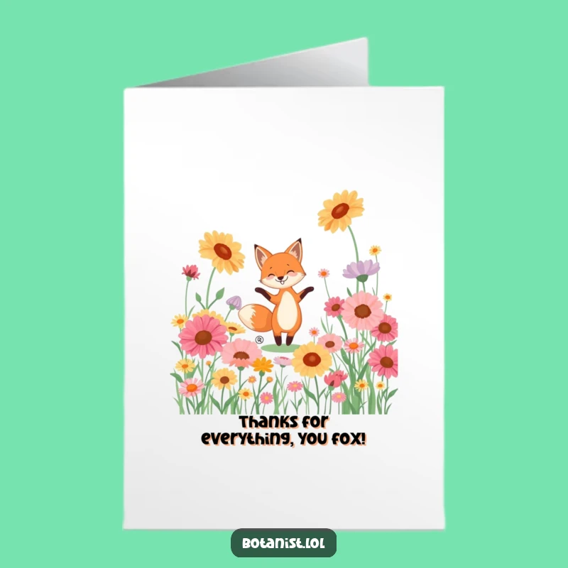 Floral Thank You Free Printable Card: Fox's Grateful Groove!