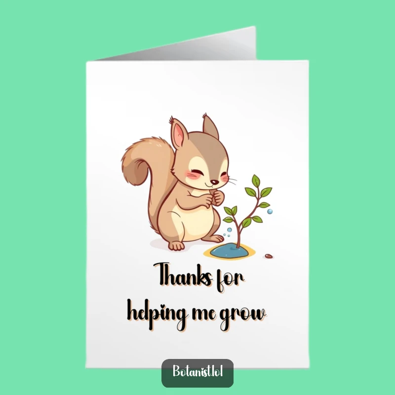 Free Printable Squirrel Sapling Thank You Card - Funny Downloadable Gift
