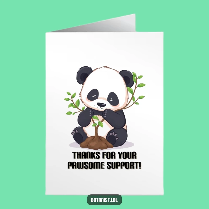 Free Printable Thank You Card: Panda Gardener Thanks - Funny Downloadable Gift