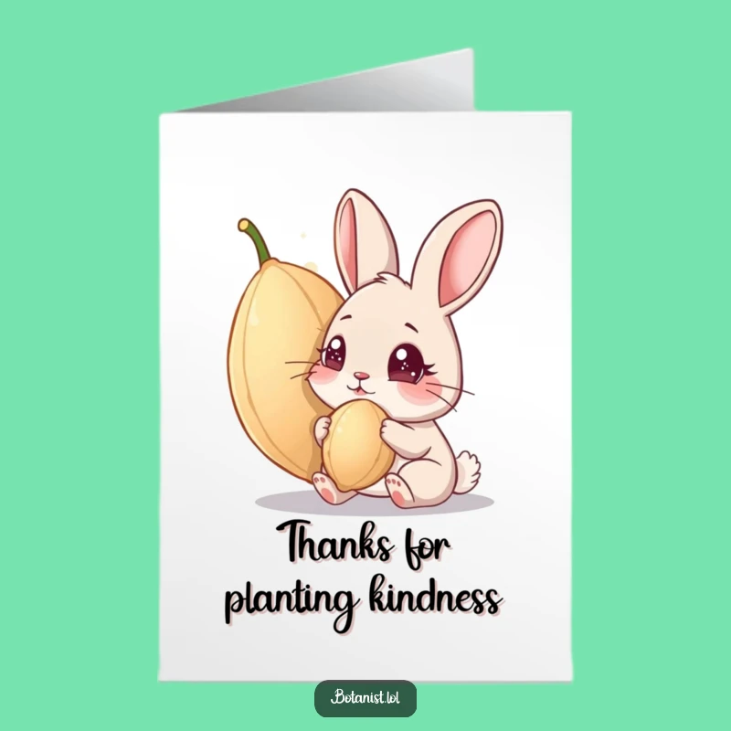 Free Printable Thank You Card: Rabbit & Giant Seed Funny Downloadable Gift