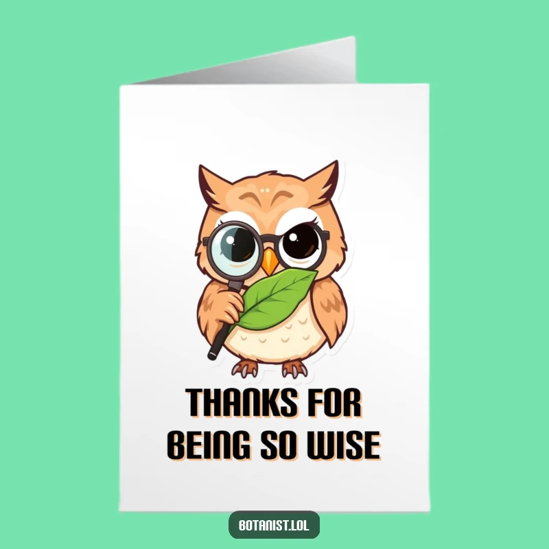 Free Printable Owl Thank You Card: Funny Scholar's Detailed Gratitude