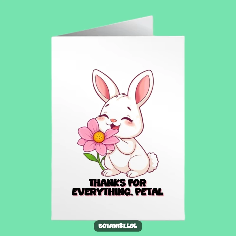Free Printable Giggling Bunny Thank You Card - Funny Downloadable Gift