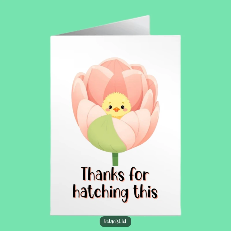 Free Printable Thank You Card: Funny Chick Tulip Humor - Downloadable Gift
