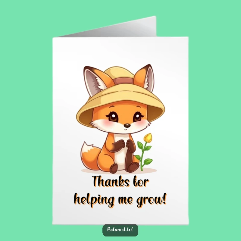 Free Printable Thank You Card: Fox & Sprout - Grateful Growth Expressed