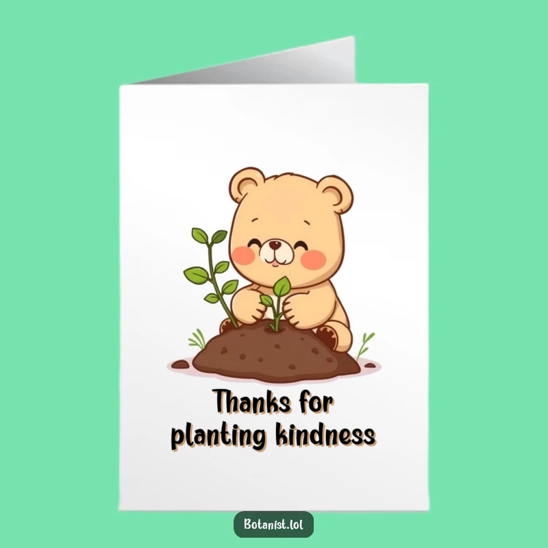 Free Printable Thank You Card: Bear Cub's Gratitude, Heartwarming Downloadable Gift