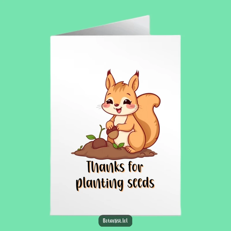 Free Printable Thank You Card: Squirrel's Efforts, Downloadable Gratitude Gift