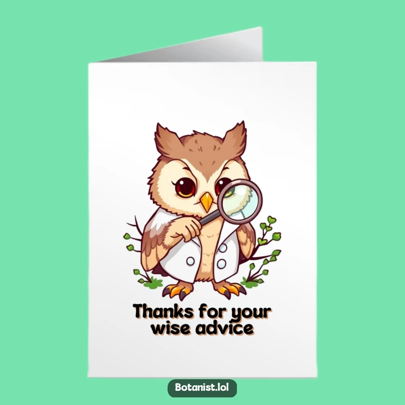 Free Printable Thank You Card: Owl's Insight, Downloadable Gratitude Gift