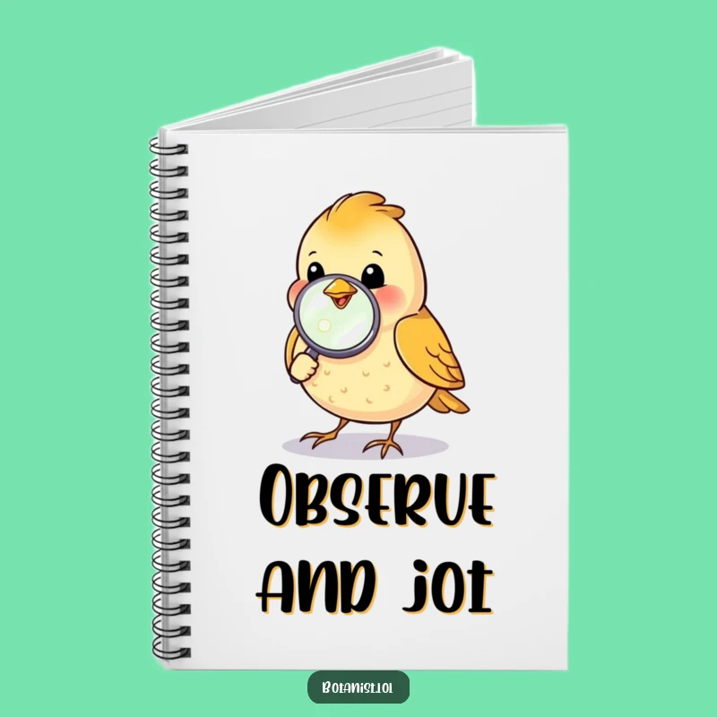 Funny Bird Magnifying Glass Notebook - Jot Down Discoveries with this Curious Critter's Journal Gift