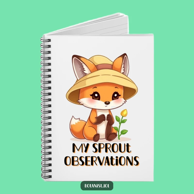 Funny Fox Sunhat Notebook - Curious Sprout Journal