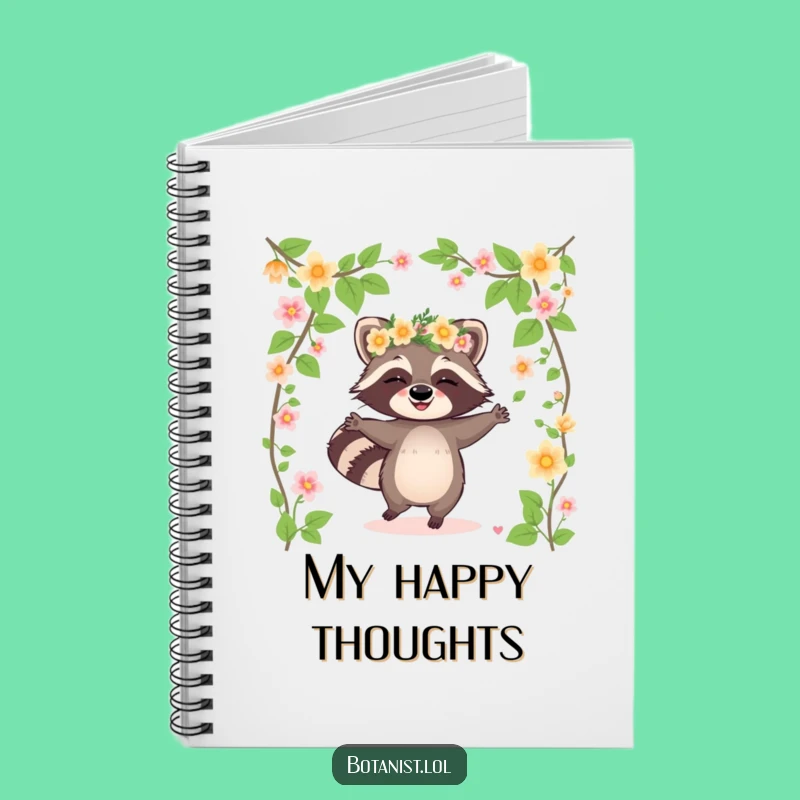 Funny Raccoon Flower Crown Notebook: Jot Down Joyful Ideas, Perfect Funny Gift