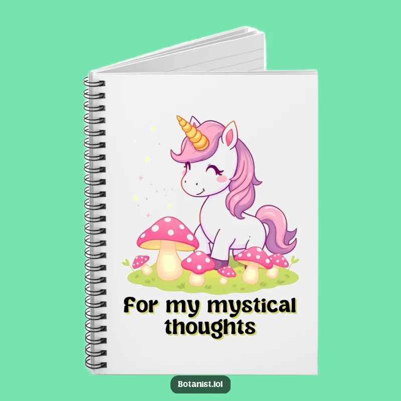 Funny Unicorn Notebook: Pixie Dust & Glowing Mushrooms Journal, Inspiring Gift