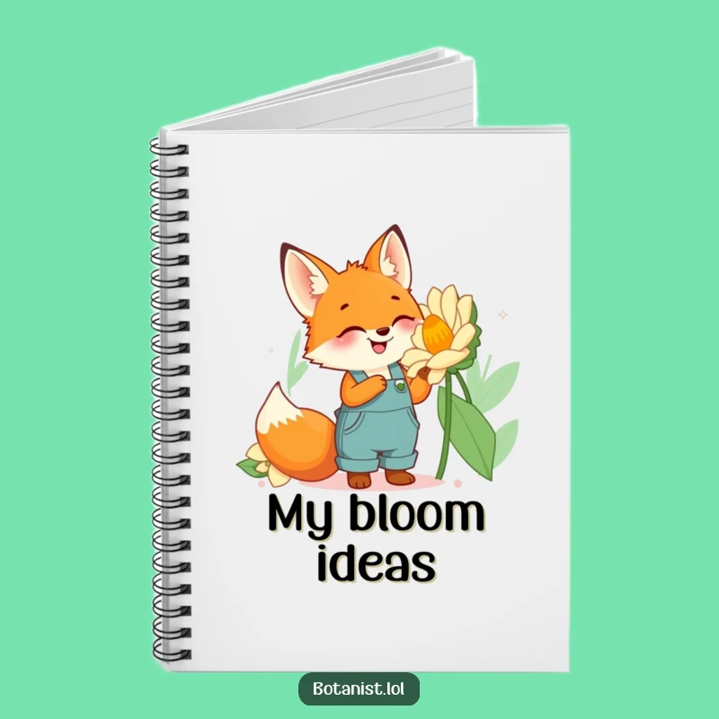 Funny Fox Gardener Notebook: Record Ideas with a Cute Fox, Perfect Funny Gift!