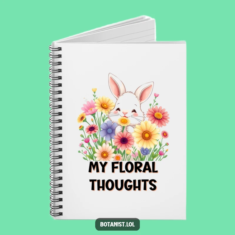 Funny Bunny Flower Notebook - Journal Your Springtime Wonders
