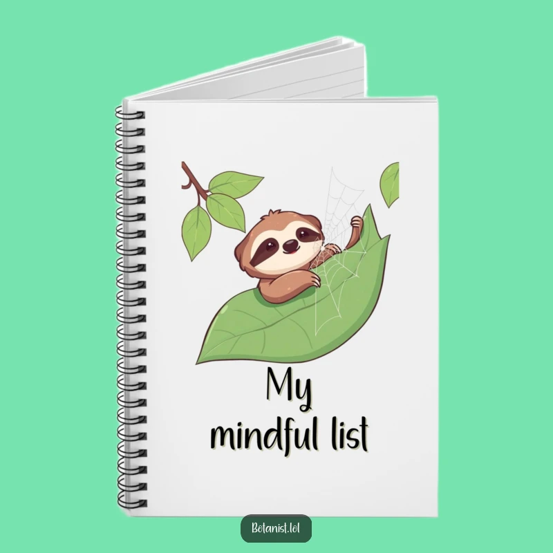 Funny Sloth Spiderweb Notebook: Jot Down Calm Thoughts, Perfect Funny Gift