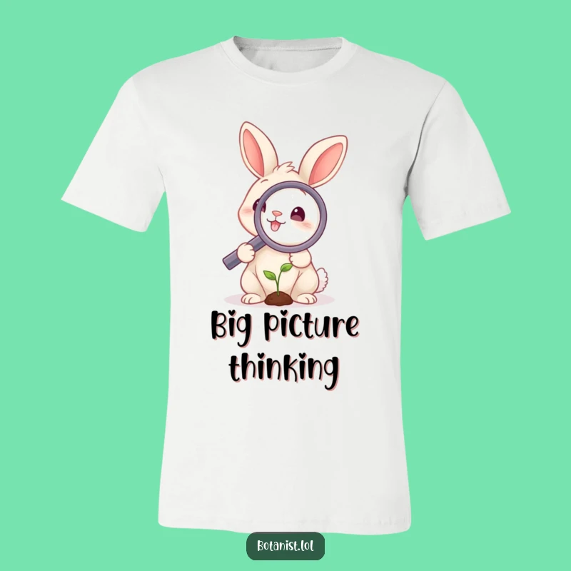 Funny Rabbit Magnifying Tee: Explore Life's Details with Humor!
