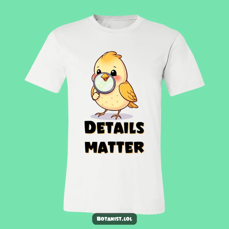 Funny Bird Magnifying Glass T-Shirt - Explore the World with this Curious Tee Gift