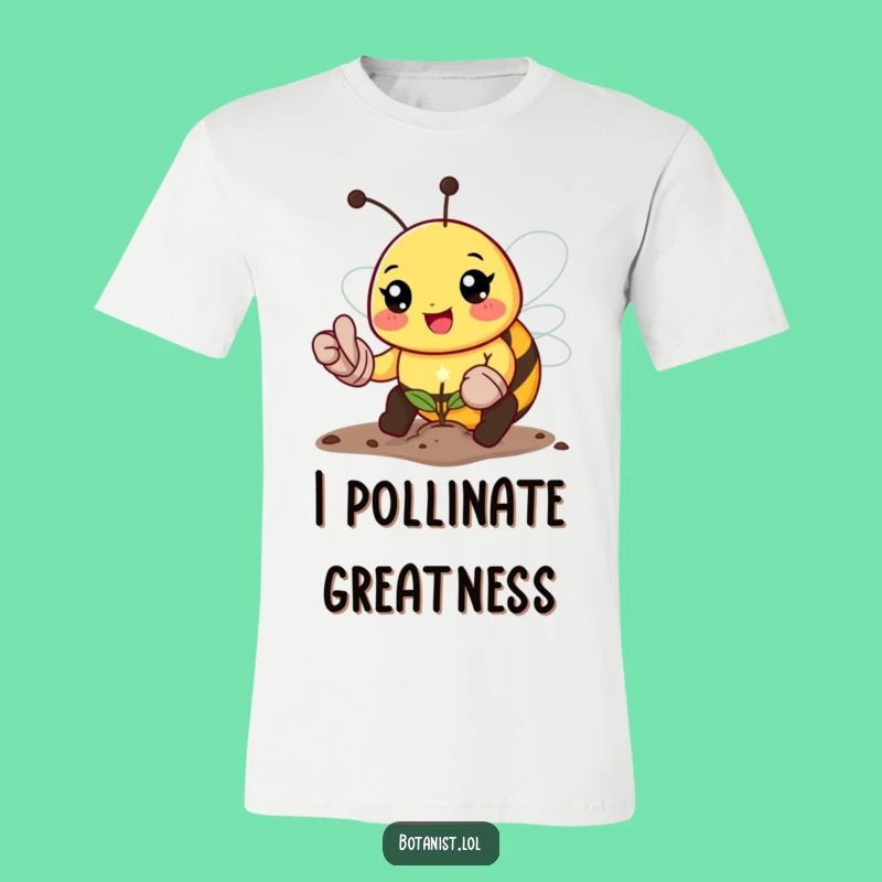 Funny Bee Gardener T-Shirt: Happy Bee Planting Seeds, Hilarious Nature Humor Tee