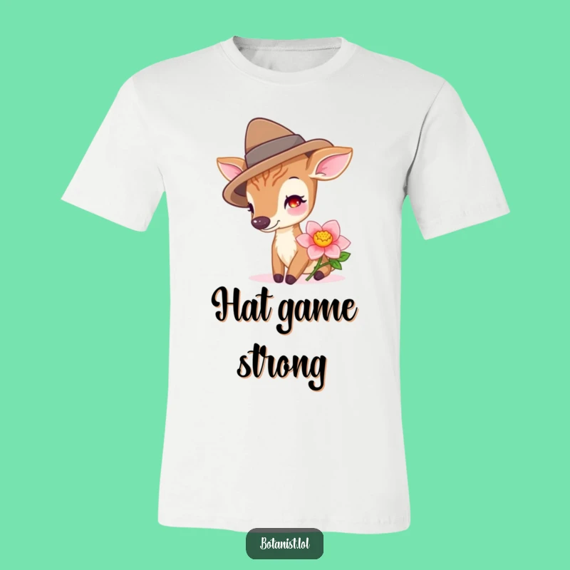 Funny Deer with Hat T-Shirt - Whimsical Nature Apparel for a Good Laugh