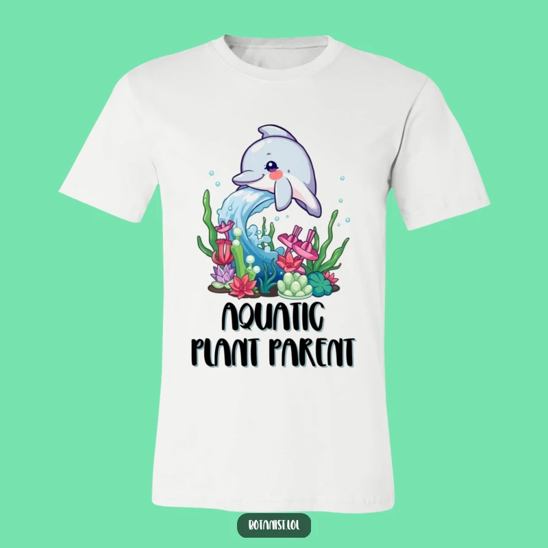 Funny Dolphin Splash T-Shirt: Water Play, Sea Plant Fun, Great Gift