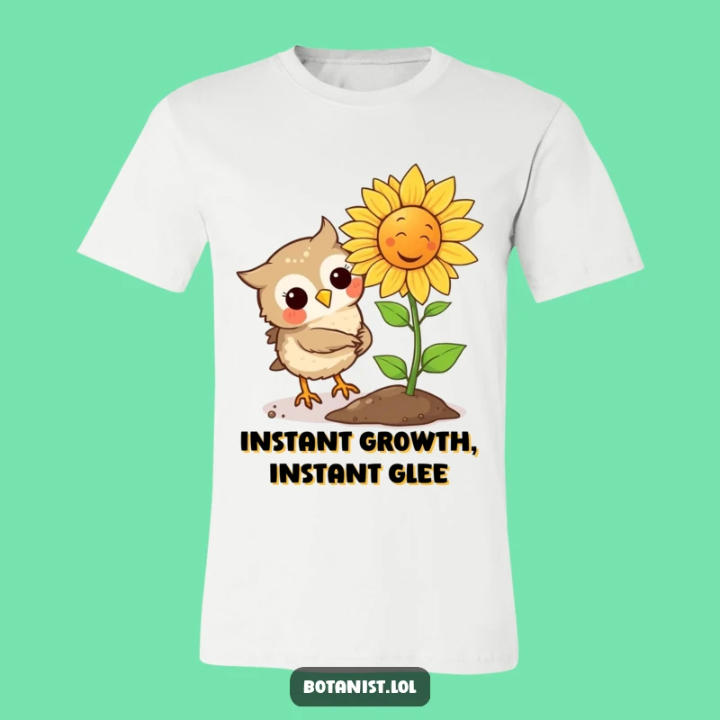 Funny Owl Plants Laughing Sunflower T-Shirt, Hilarious Nature Tee for Gift Giving