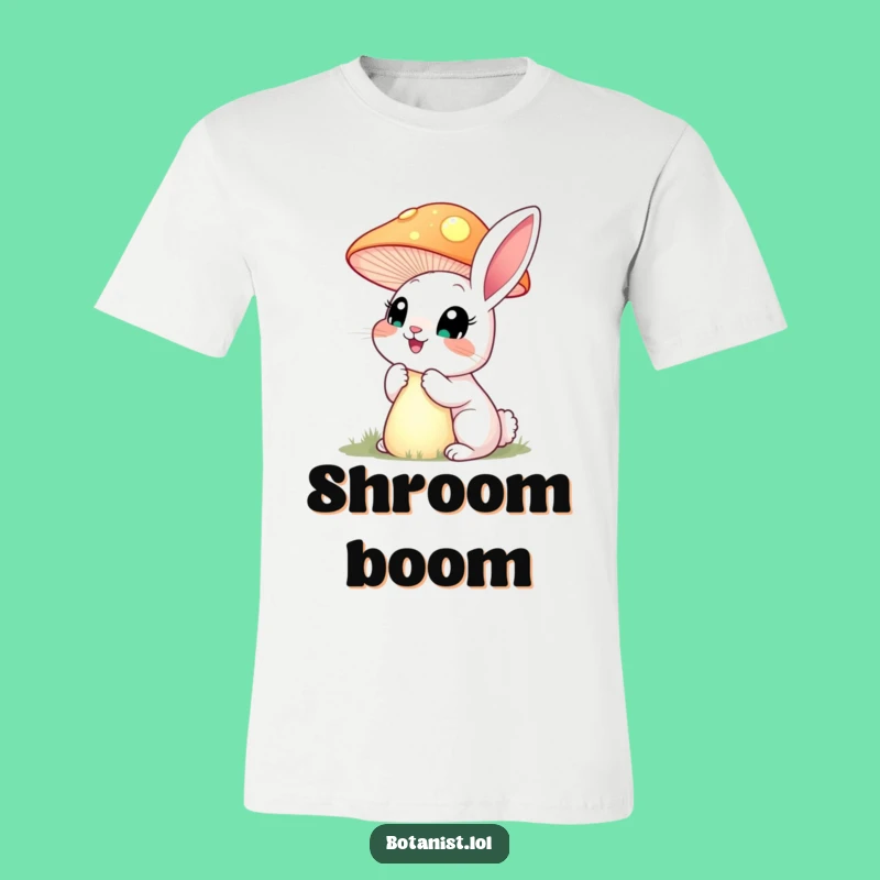 Funny Rabbit Mushroom T-Shirt: Explore the Glowing Unknown!