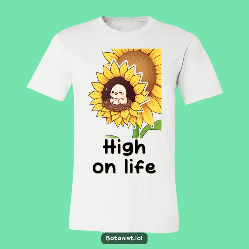 Funny Bird Sunflower T-Shirt: Hilarious Gift for Nature Lovers and Feathered Friends!
