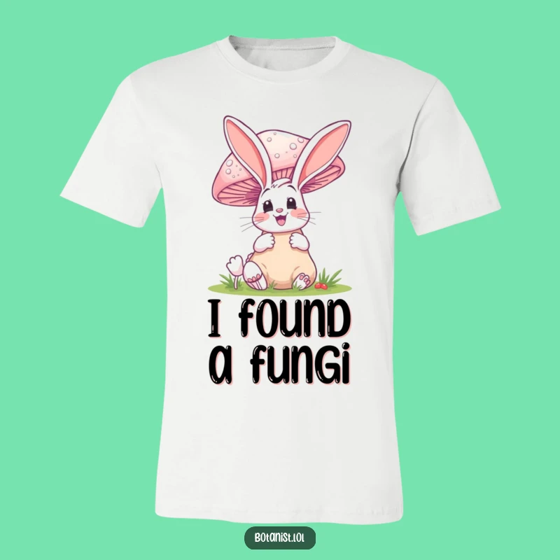 Funny Bunny Mushroom Gasp T-Shirt - Hilarious Nature Encounter Tee