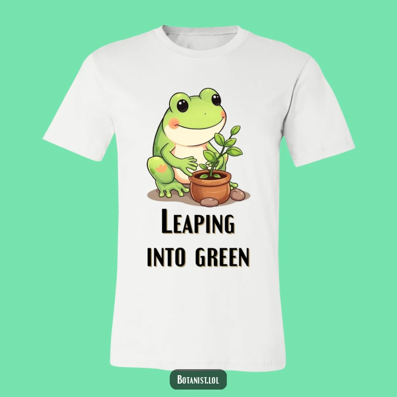 Funny Frog Tending Sapling T-Shirt - Cute Gardener Tee Funny Gift