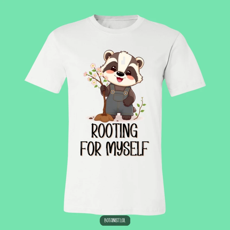 Funny Badger Overalls T-Shirt: A Happy Gardener's Delightful and Hilarious Tee