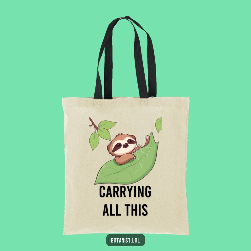 Funny Sloth Spiderweb Tote Bag: Carry Your Calm, Hilarious Gift for Nature Lovers