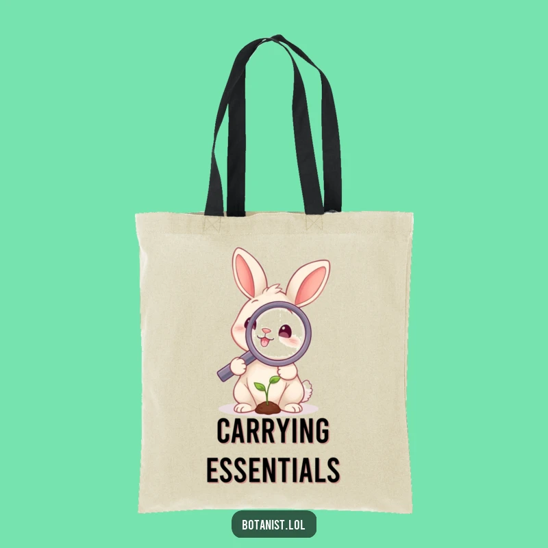 Funny Rabbit Magnifying Tote Bag: Carry Your Discoveries!
