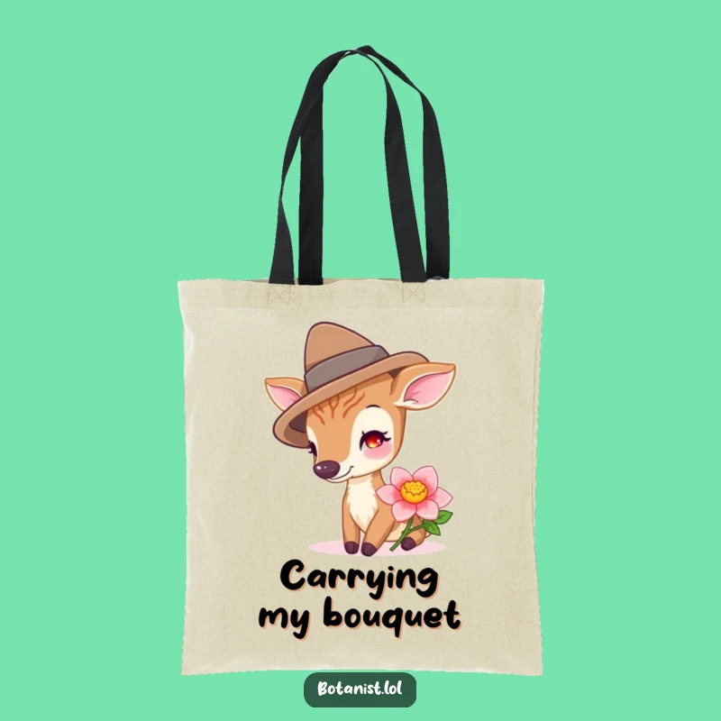Funny Deer with Hat Tote Bag - Stylish and Humorous Nature Accessory