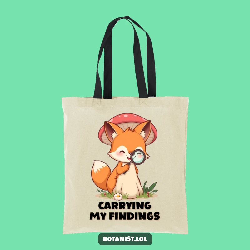 Funny Fox Mushroom Tote Bag: Explorer's Carry-All - Practical Funny Gift