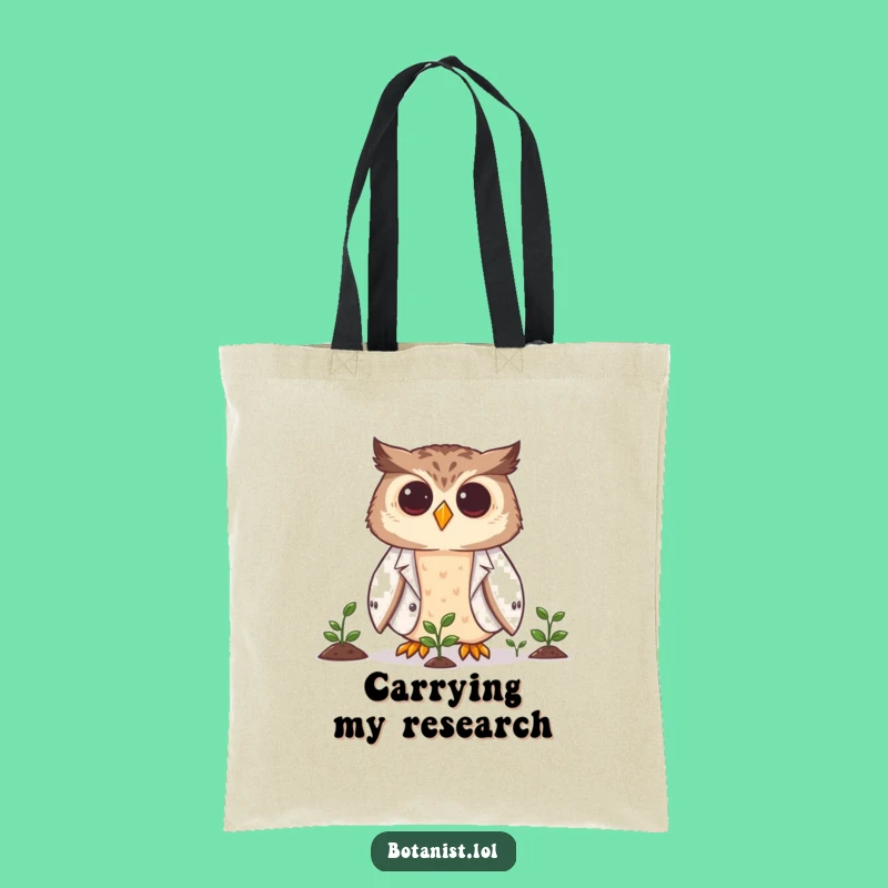Funny Owl Scientist Tote Bag: Carry Your Knowledge with an Owl, Adorable Funny Gift!
