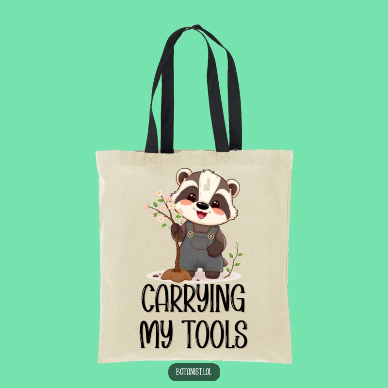 Funny Badger Tote Bag: A Happy Gardener's Stylish and Hilarious Carry-All
