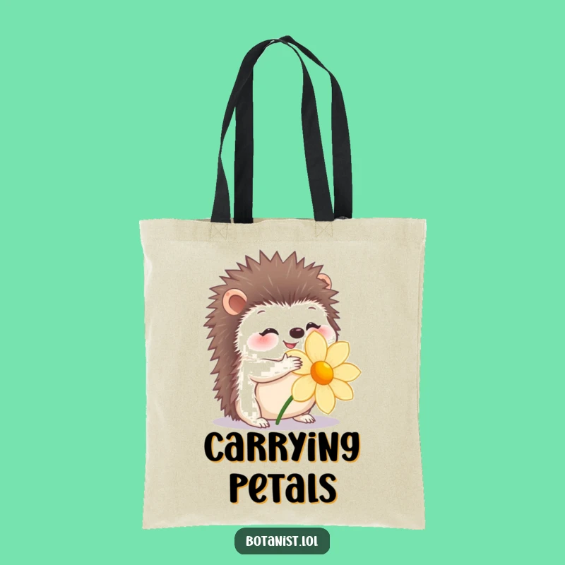 Funny Hedgehog Hug Tote Bag: Carry Your Kindness Everywhere