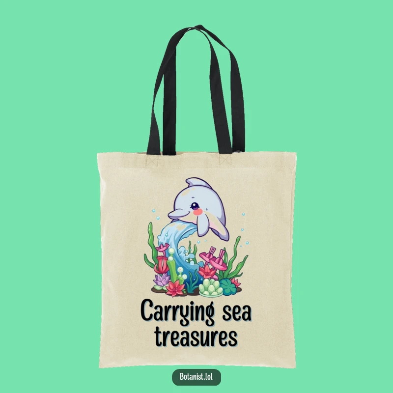 Funny Dolphin Tote Bag: Water Splash, Aquatic Carry-All, Gift