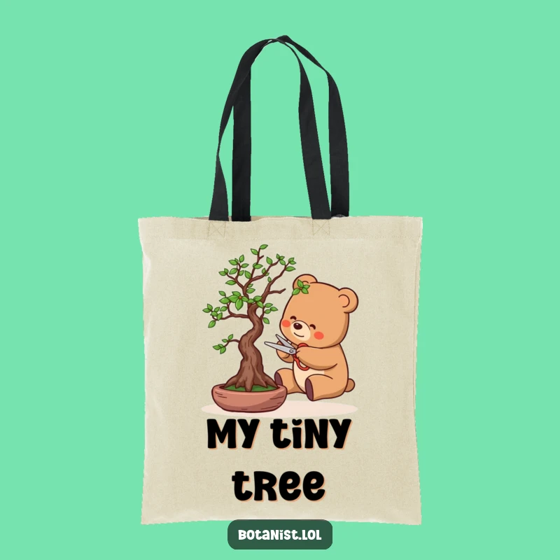 Funny Bonsai Bear Tote Bag - Chic & Hilarious Gardener's Essential Funny Gift