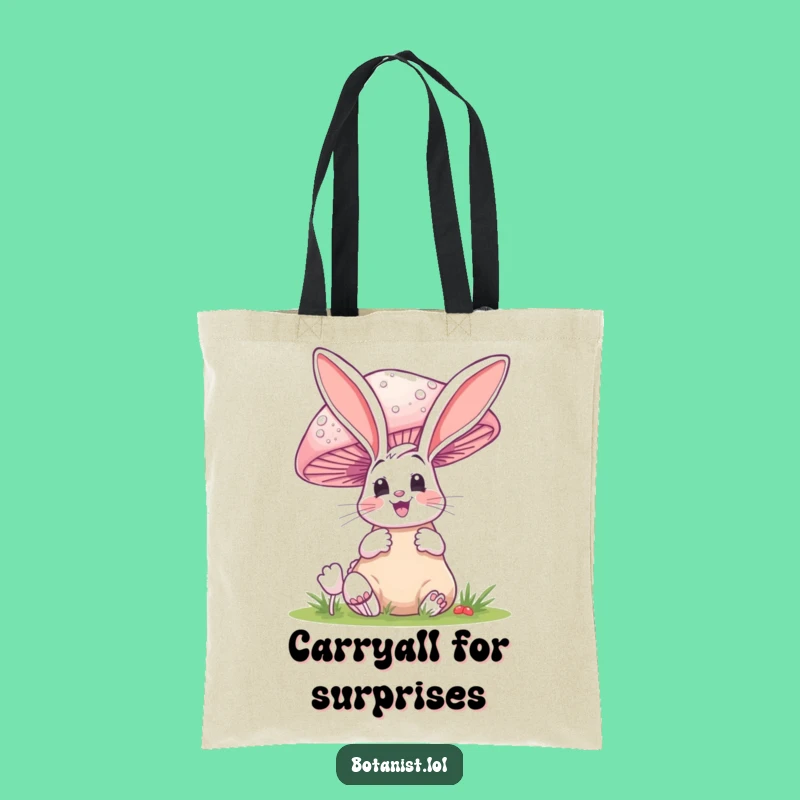 Funny Bunny Mushroom Tote Bag - Carry Laughs and Essentials Anywhere