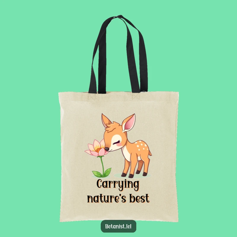 Funny Deer Nature Tote Bag: Carry Nature's Beauty with a Gentle Deer!