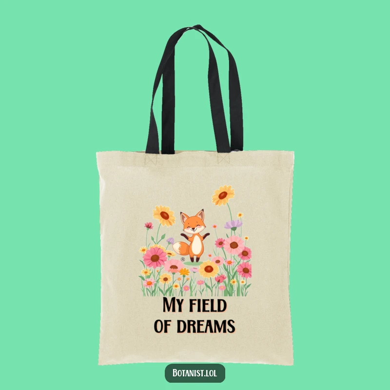 Funny Fox Dancing Wildflowers Tote Bag - Carry Fun and Blooms Everywhere