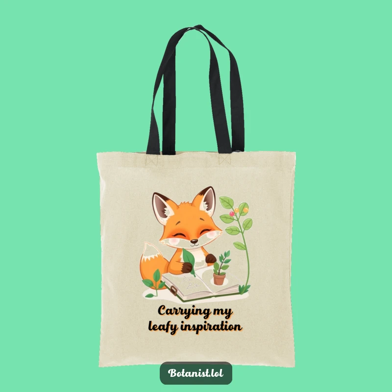 Funny Fox Sketching Tote Bag: Carry Your Art Supplies!