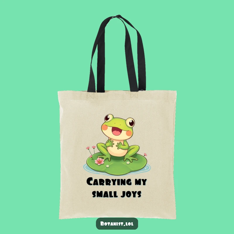 Funny Frog Tote Bag - Lily Pad Accessory, Great Funny Gift Idea