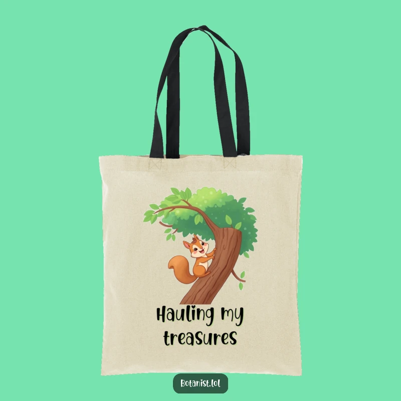 Funny Giggling Squirrel Tote Bag - Adventurous Tree Design, Eco-Friendly Gift