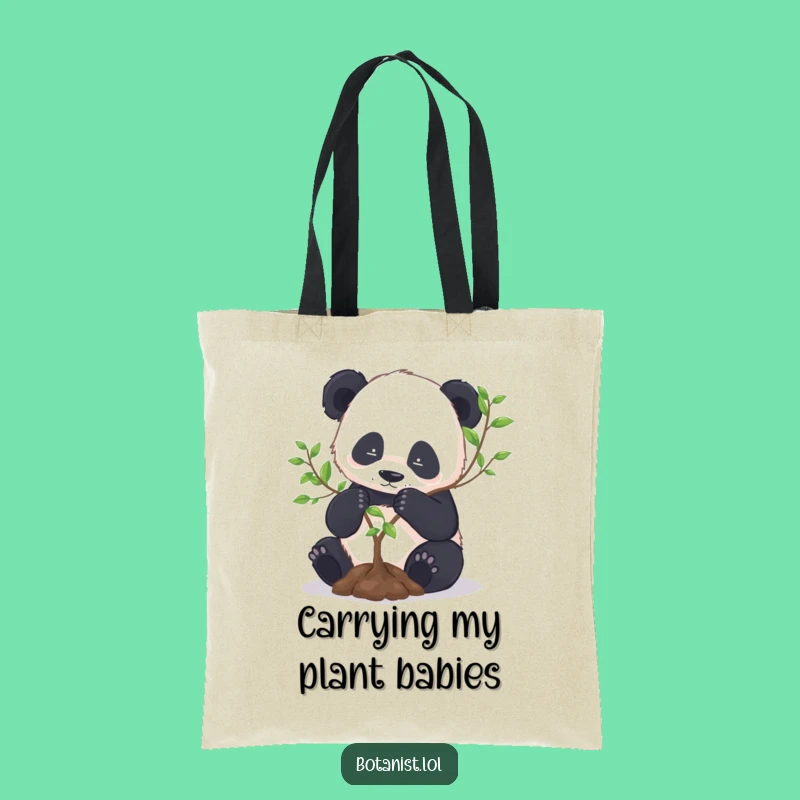 Funny Panda Repotting Tote Bag: Carry Your Greens in Style, Chic Gardener's Bag