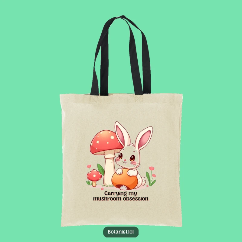 Funny Rabbit Mushroom Tote Bag: Carry Whimsical Wonders!